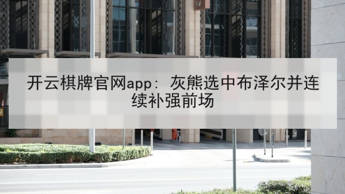 开云棋牌官网app: 灰熊选中布泽尔并连续补强前场